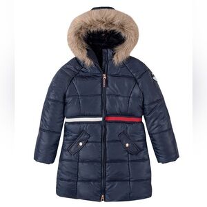 New Tommy Hilfiger Long Puffer Jacket Girls Size Large 12/14 in Navy Blazer